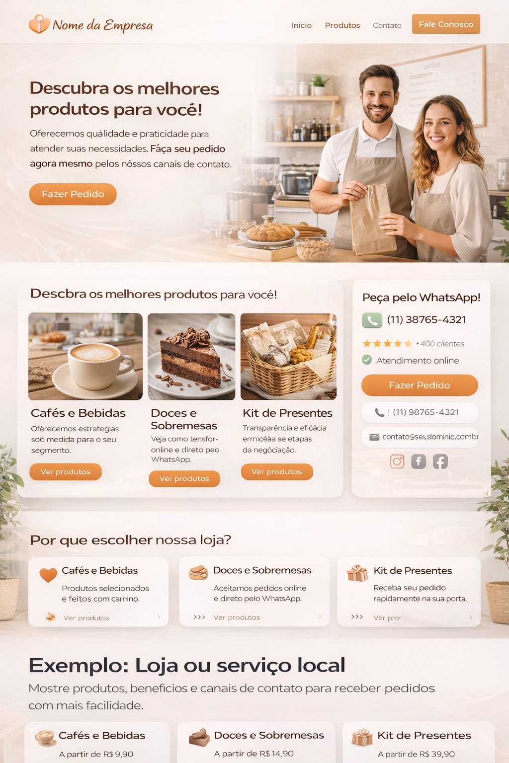 Exemplo de portfolio digital para pequenos negocios